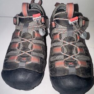 KEEN UTILITY WOMEN'S ATLANTA COOL LOW HEIGHT SOFT TOE BROWN/CORAL SZ 5.5 W